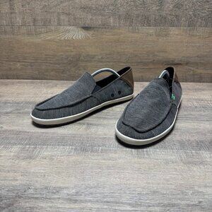 Sanuk Casa Vintage Gray Canvas Loafers Men's Size 11.5